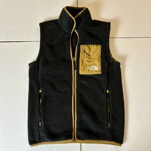 The North Face Peak Vest Men’s S Small Full Zip Pockets Black Sherpa Fleece